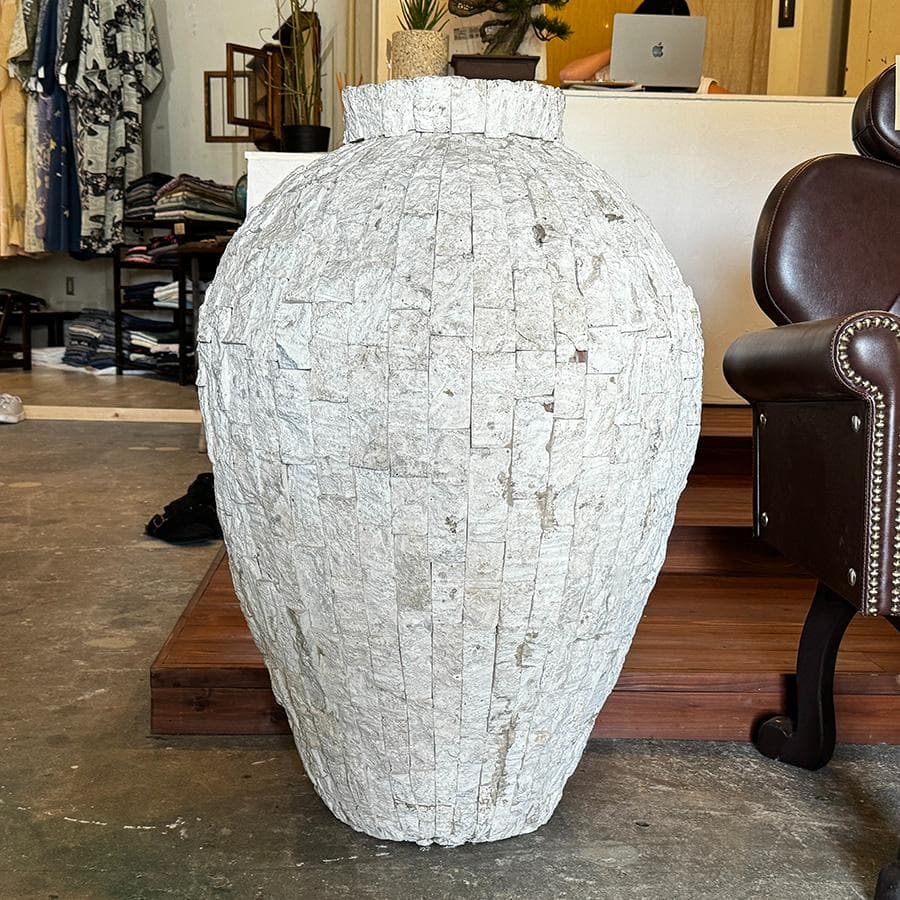 現代アート 石のお洒落な 壺 高さ94cm ヨーロピアン アジアン