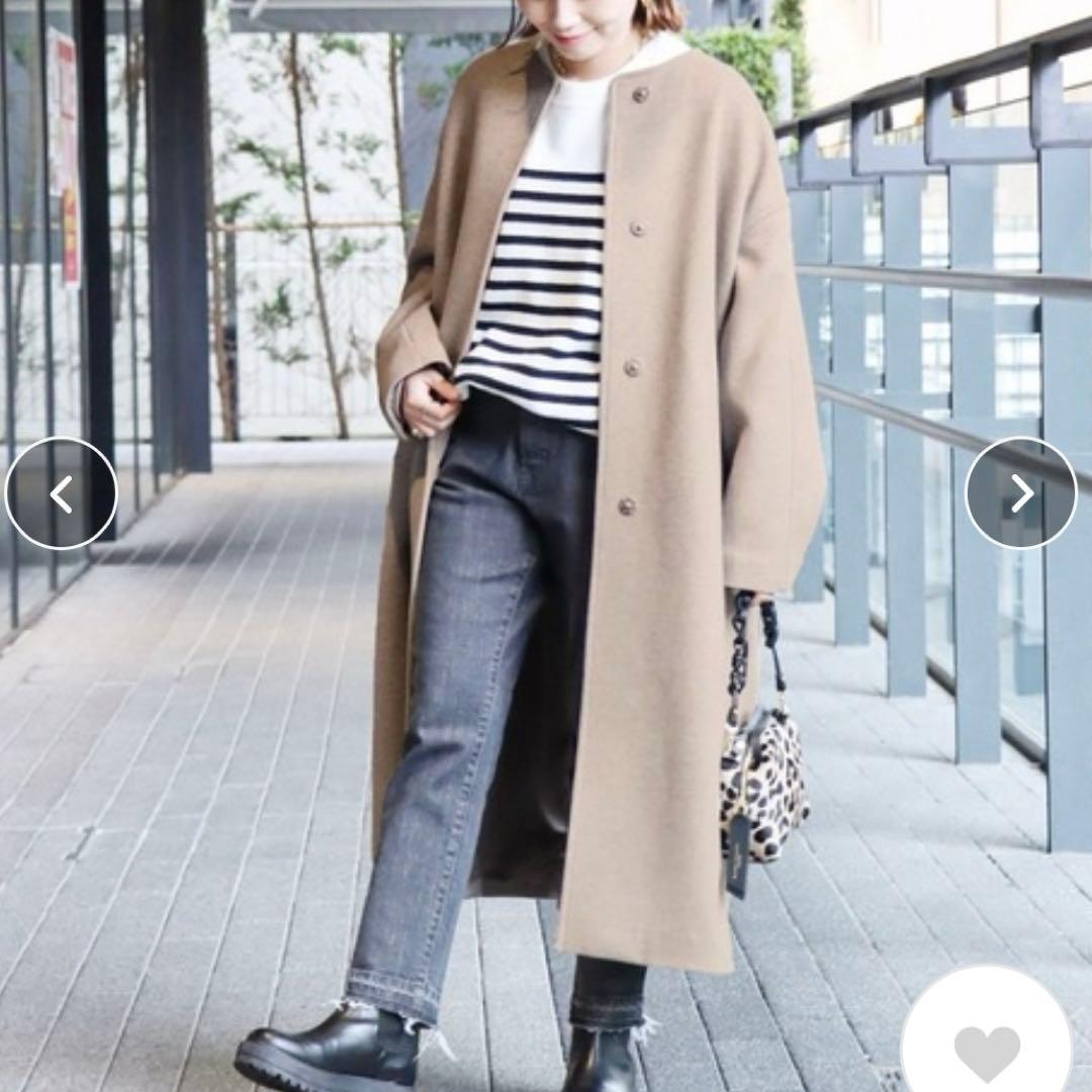 ジャーナルスタンダード　スーパー140ビーバーノーカラーコート