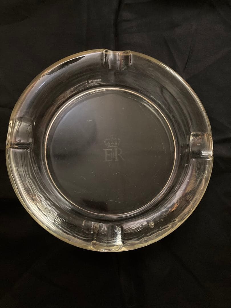 ビンテージEIIR灰皿(英国王室、クリスタル)