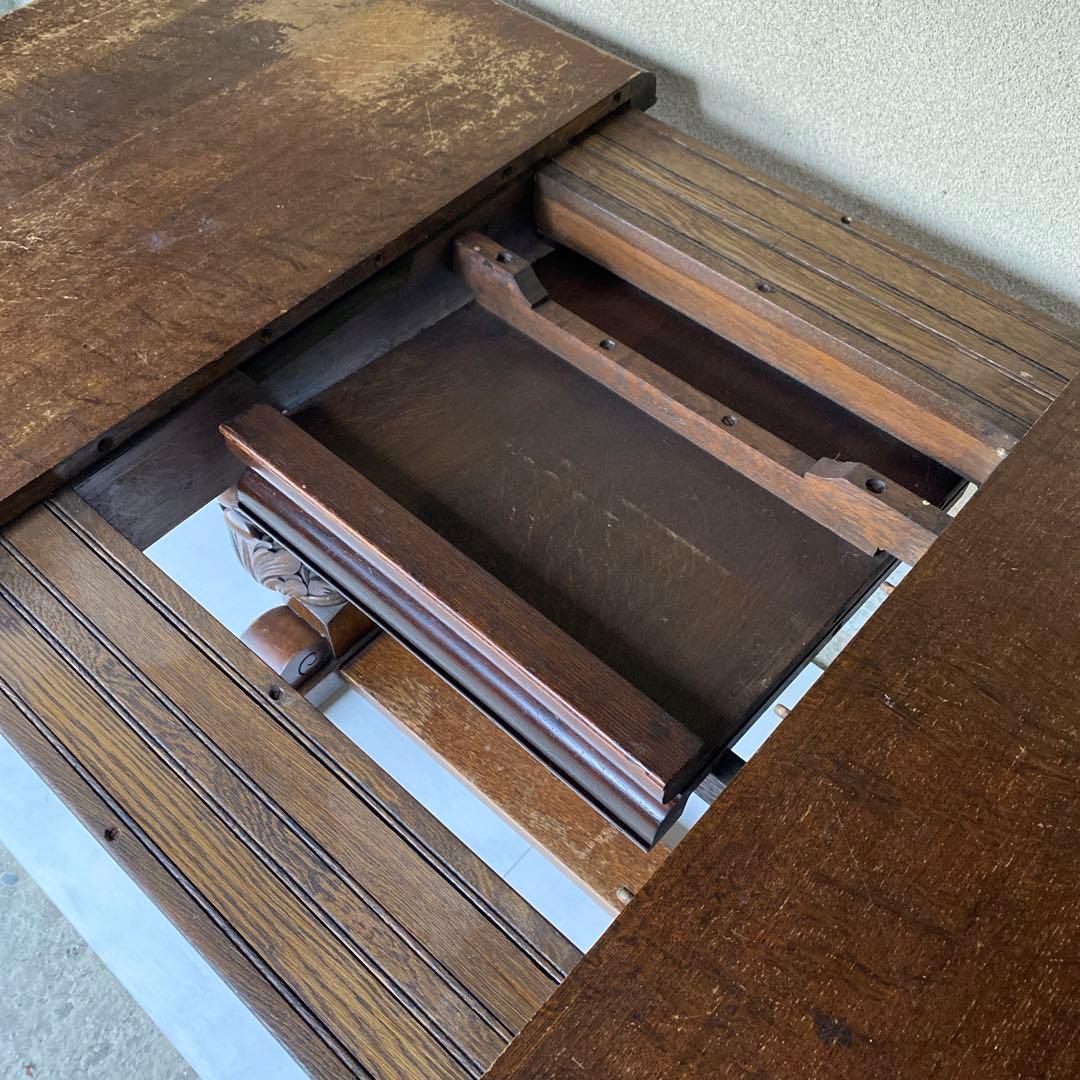 イギリス アンティーク エクステンション ダイニングテーブル 伸長式