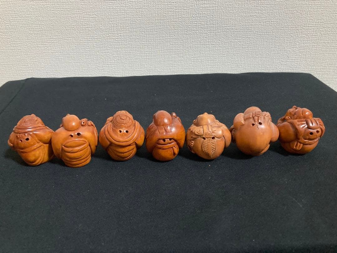 七福神　根付　木彫