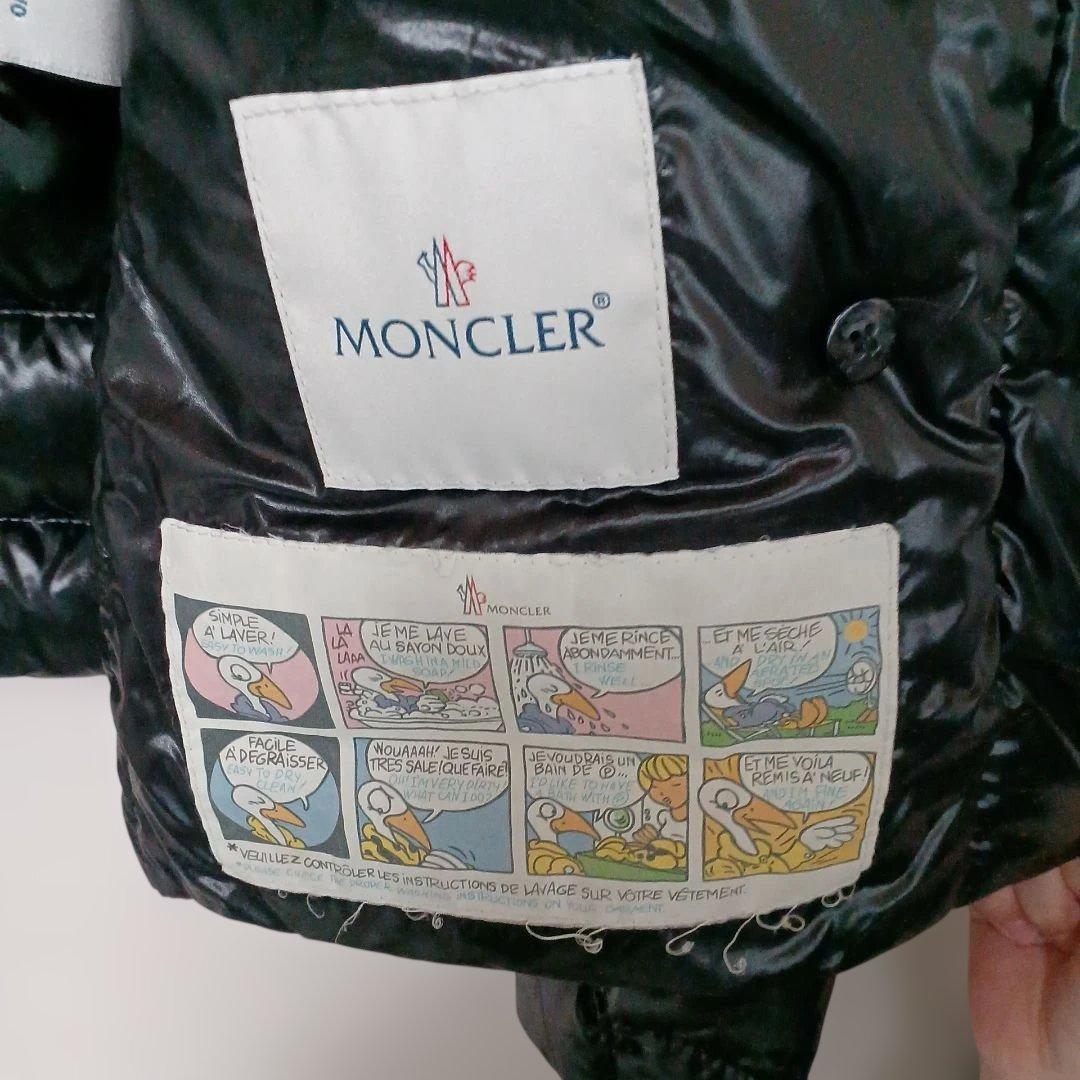 MONCLER (美品)ブラック (国内正規品)ダウンジャケット フード付き