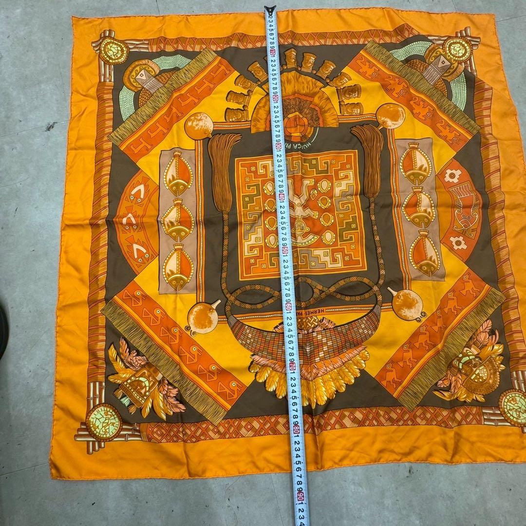 HERMES カレ90 HUACA PIRU 神聖なるペルー シルク スカーフ