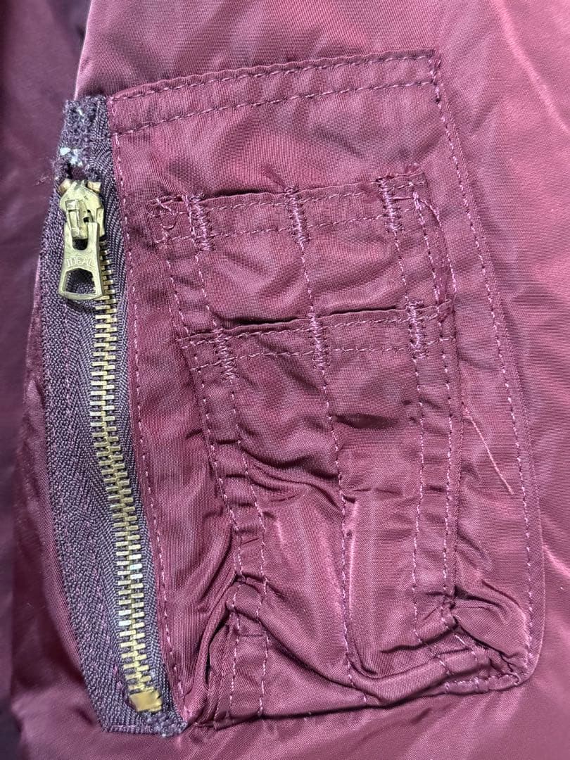 90sUSA製ALPHAアルファMA-1フライトジャケットMワインレッドボルドー