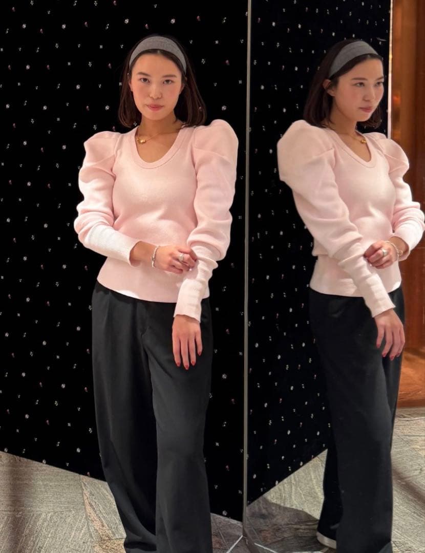 【正規品】Bibiy. 新品　未使用 パフスリーブ ニットセーター ピンク