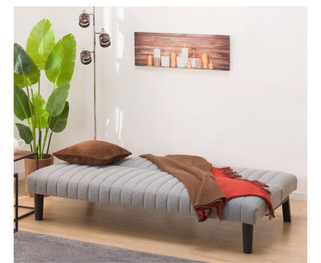 グレー ファブリック ソファベッド