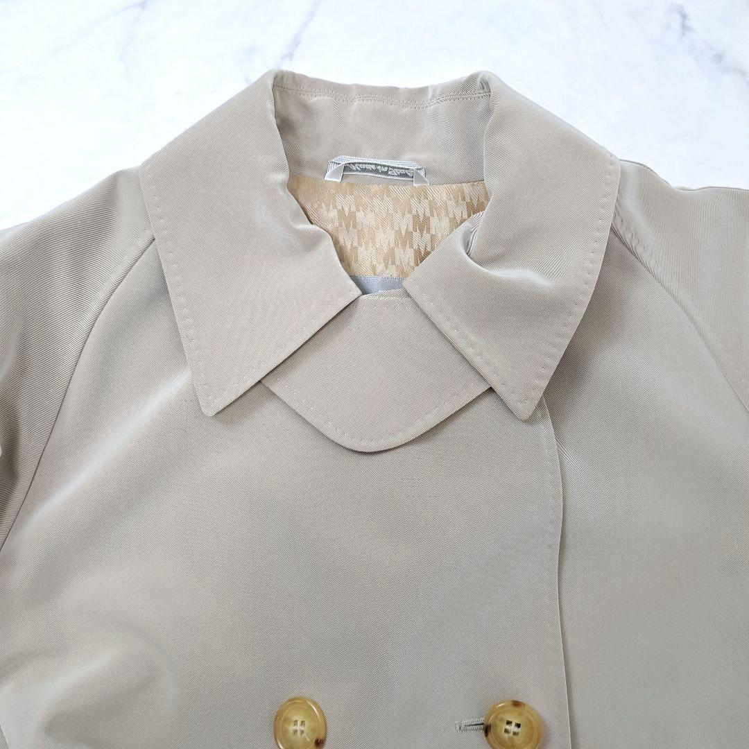 Max Mara マックスマーラ ショート丈 スプリングコート とろみ素材 ロゴ