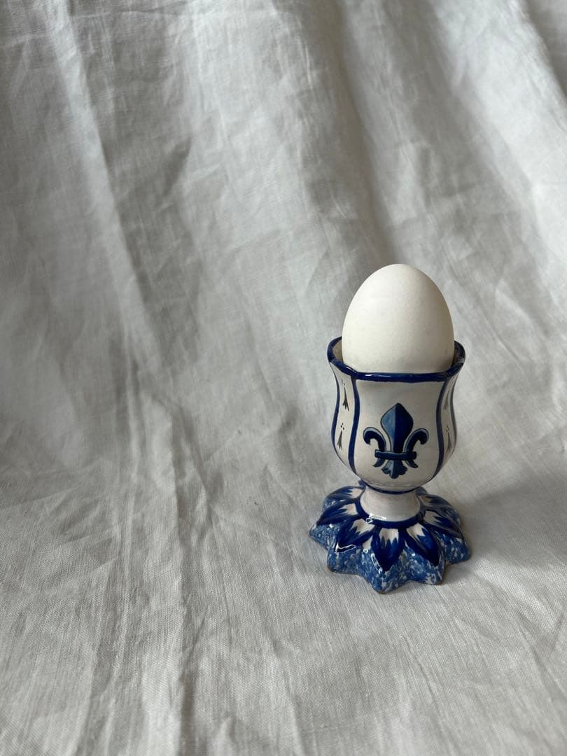 レア　フランスアンティーク　カンペール窯　コクティエ　エッグスタンド