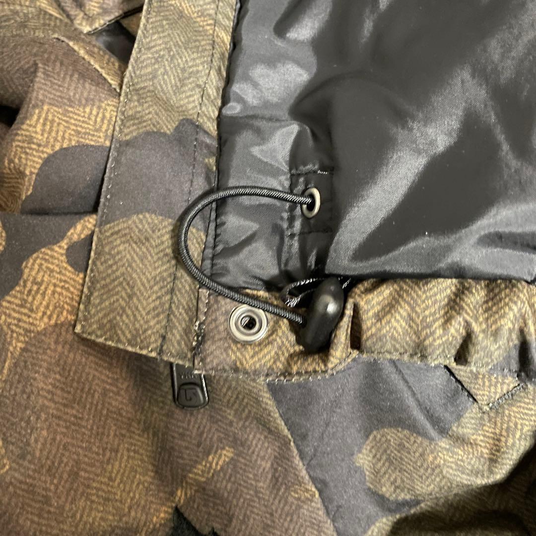 Burtonバートンスキーウェアスノーボードジャケットパーカーフード付き迷彩茶色