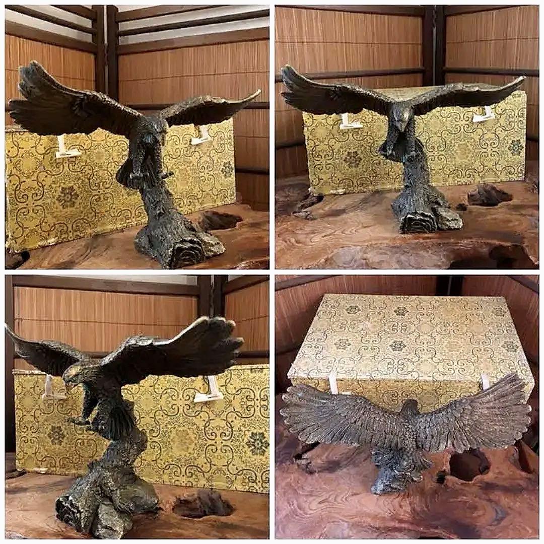 中国美術 小型 時代 鋳型 細密 鷲 箱付き 横幅約 30㎝ 特価