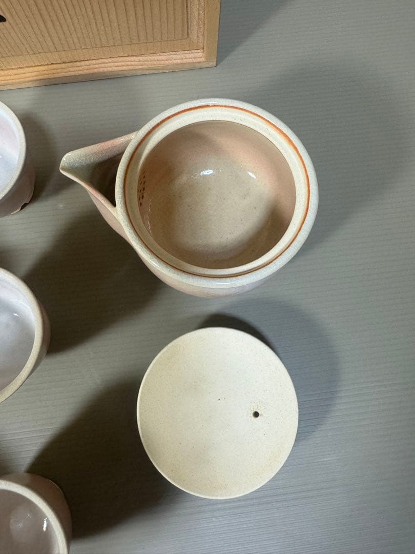 2292 萩焼　茶器セット　宝瓶1客　湯冷し1客　湯呑6客　未使用