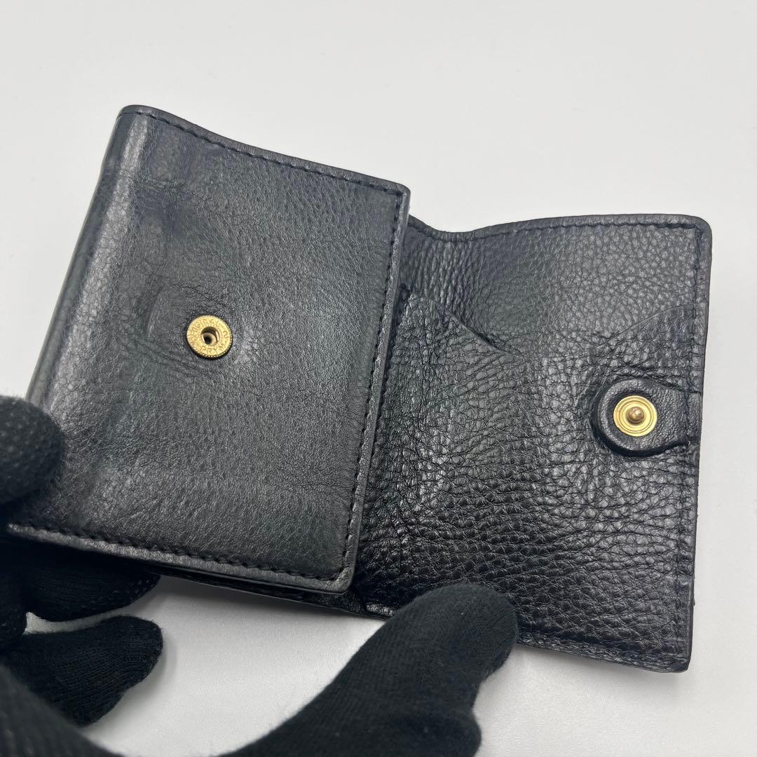 希少 イルビゾンテ 三つ折り財布 ブラック レザー