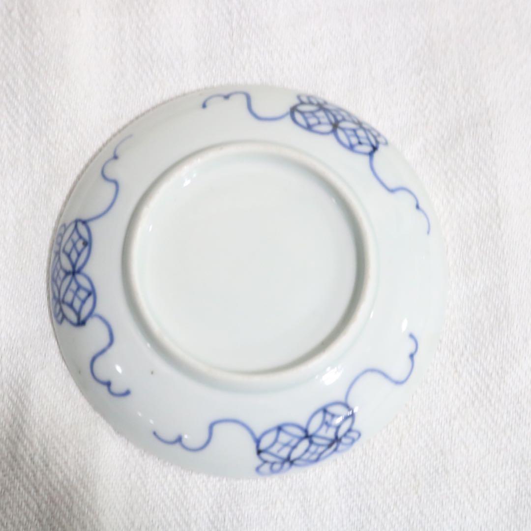 時代　美しい古伊万里小皿3種アソート　龍紋捻祥瑠璃釉　骨董古美術アンティーク