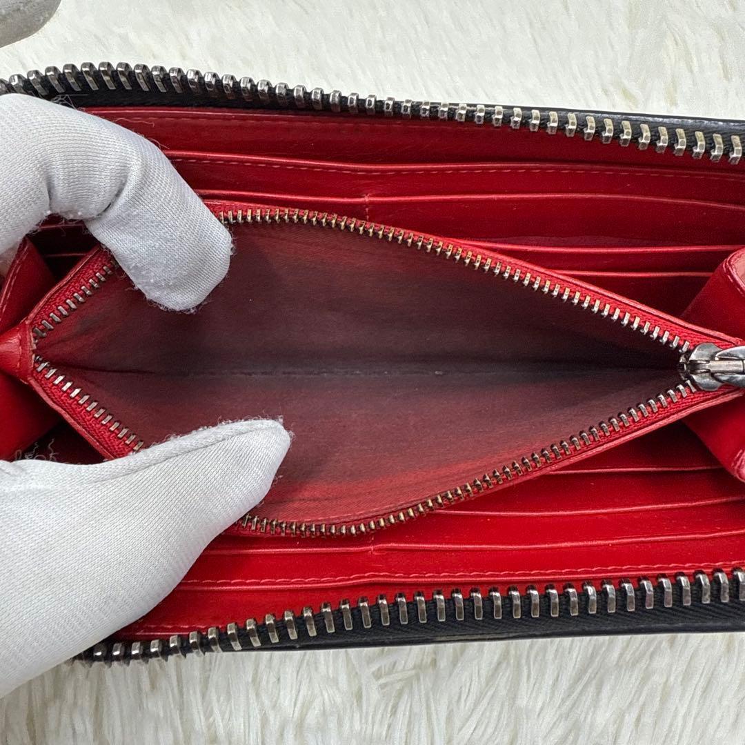 ✨美品✨ルブタン ラウンドジップ パネトーネ ラウンドジップ　グレー レザー