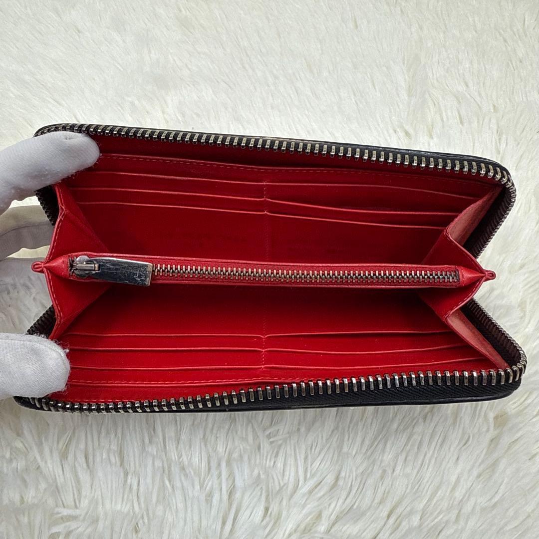 ✨美品✨ルブタン ラウンドジップ パネトーネ ラウンドジップ　グレー レザー