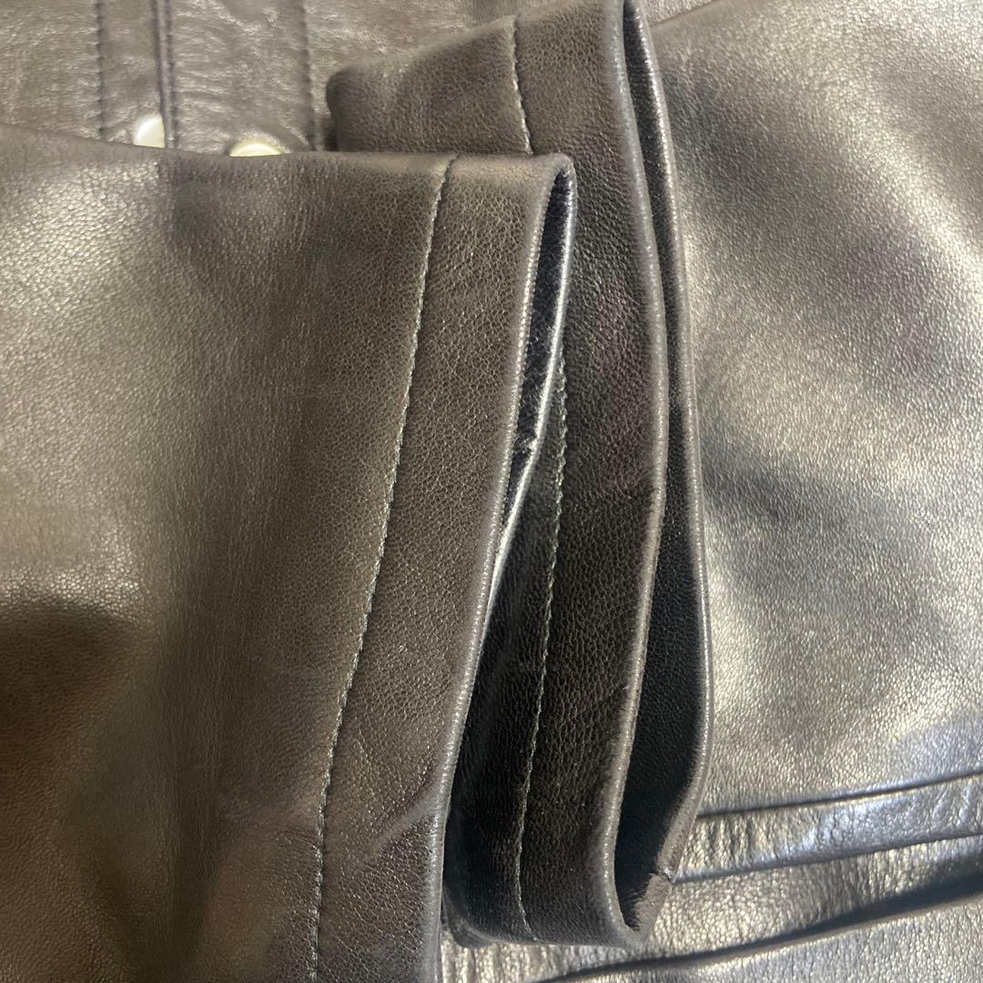 アニエスベー　レザージャケット　レザーカーディガンプレッション　40