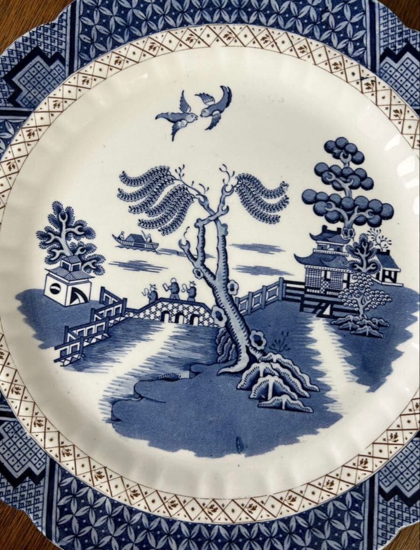 1950‘s Booths ブース社　リアルオールドウィロー　大皿　35cm