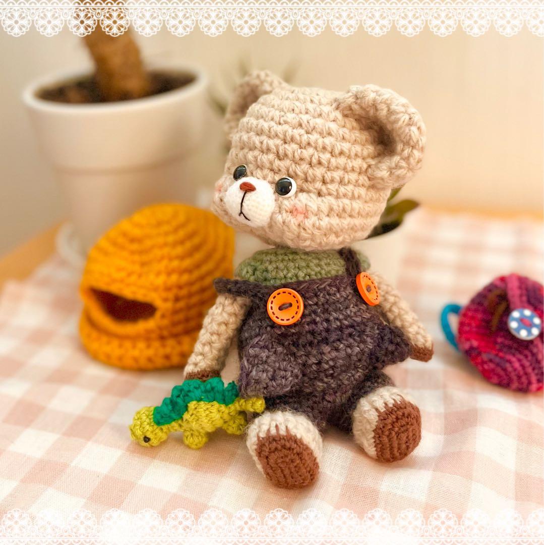 く*ぅ様 ［作家Megmeg's Doll様の許可有り］♧くまくん　あみぐるみ♧