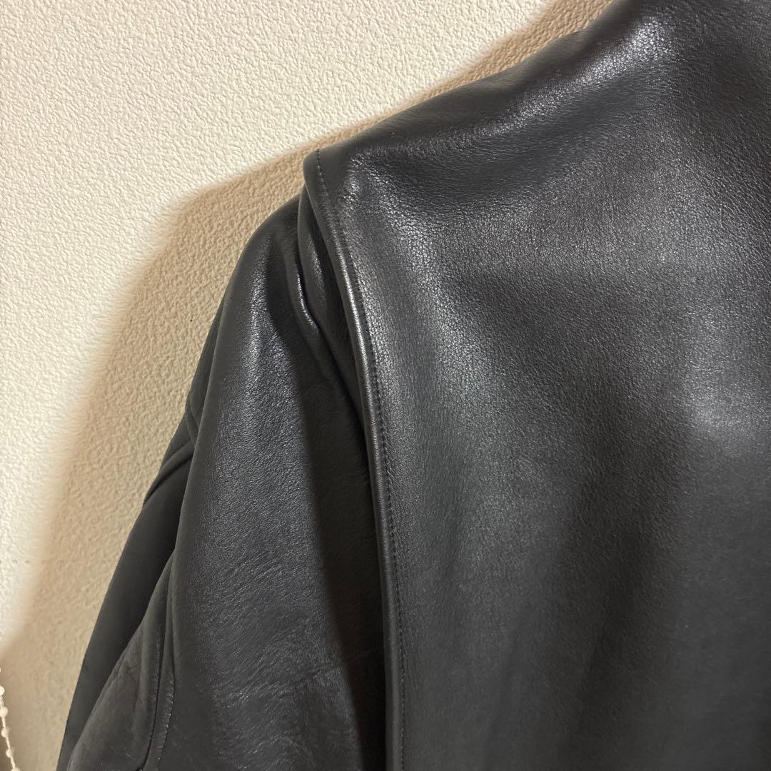 メルクリン2号黒レザーシングルライダースジャケット