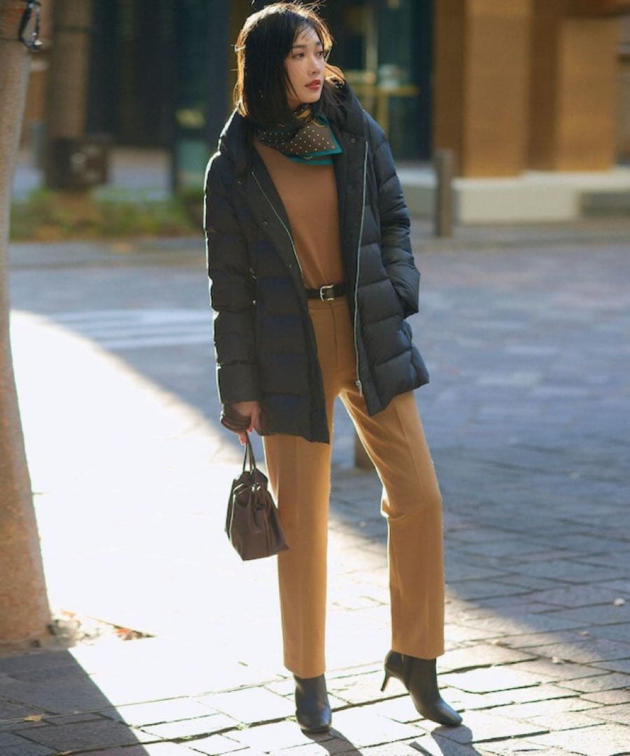 23区新品【洗える】シレータフタ ショート ダウンコート34