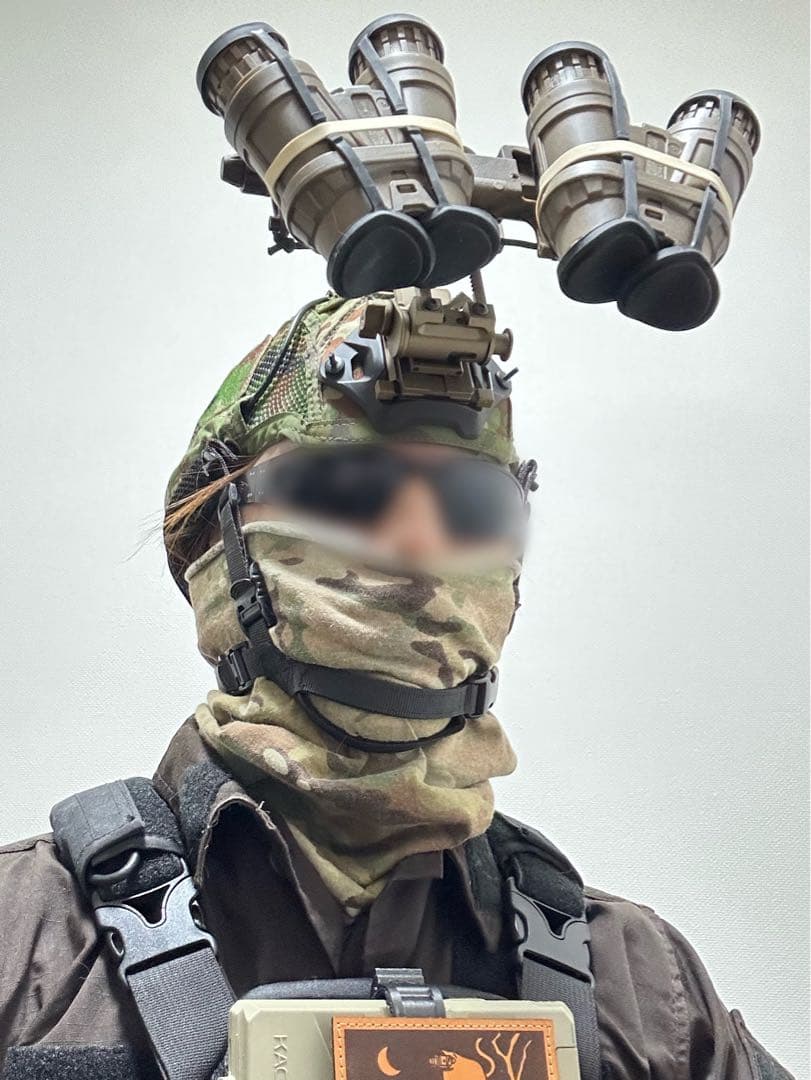 NVGキャップ　陸自迷彩　AN/PVS ナイトビジョン　暗視眼鏡