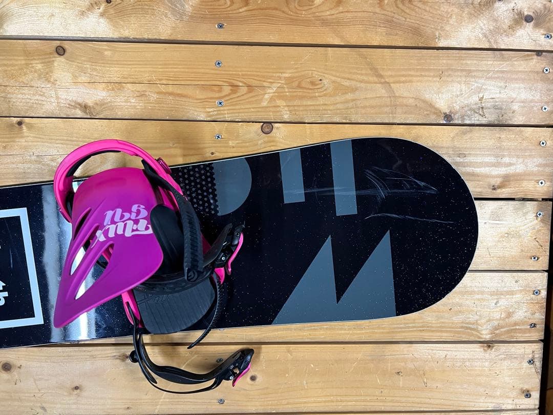 death label スノーボード ビンディング ピンク　板　3点セット