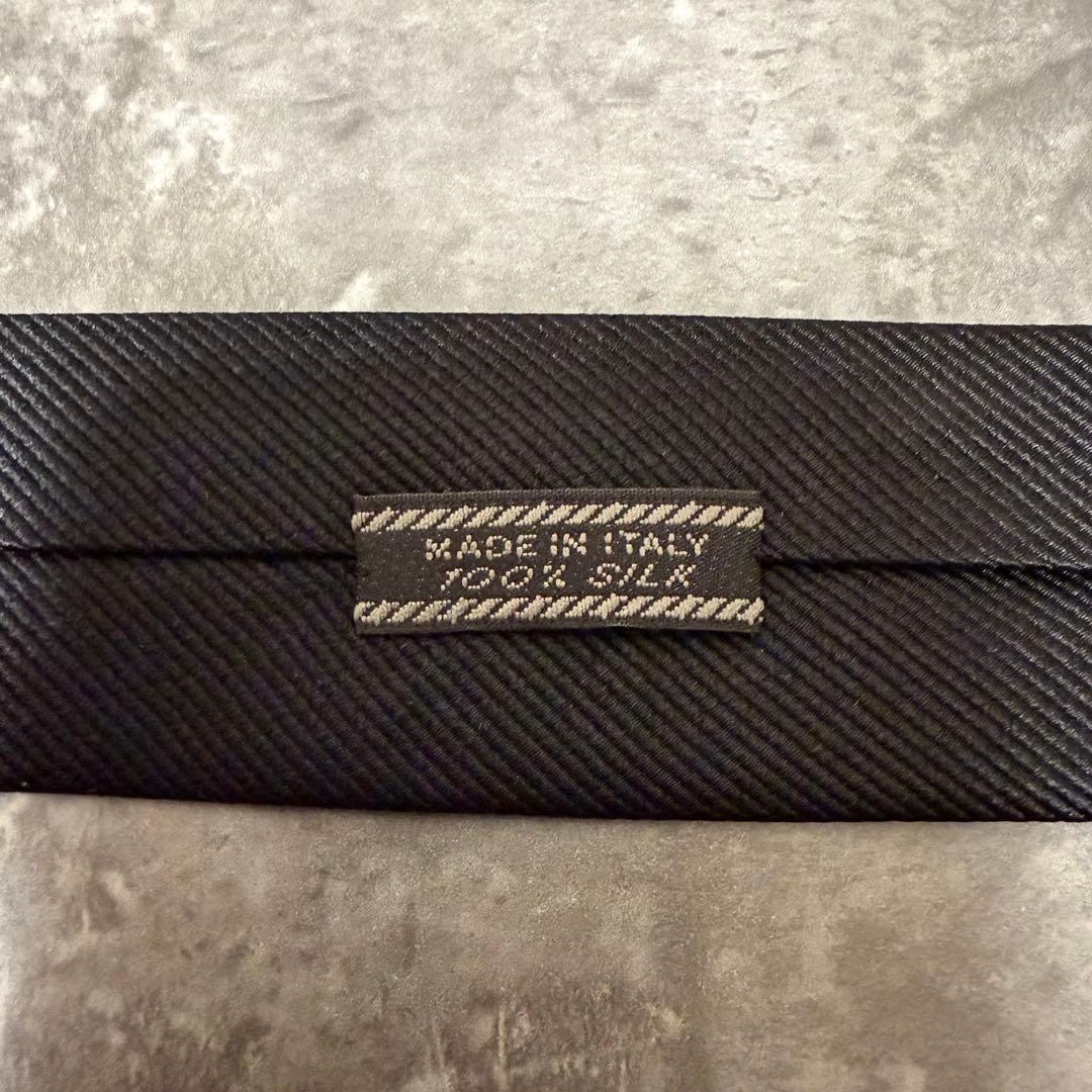 【✨極美品✨】PRADA プラダ ネクタイ ソリッド ブラック 無地 シルク 黒