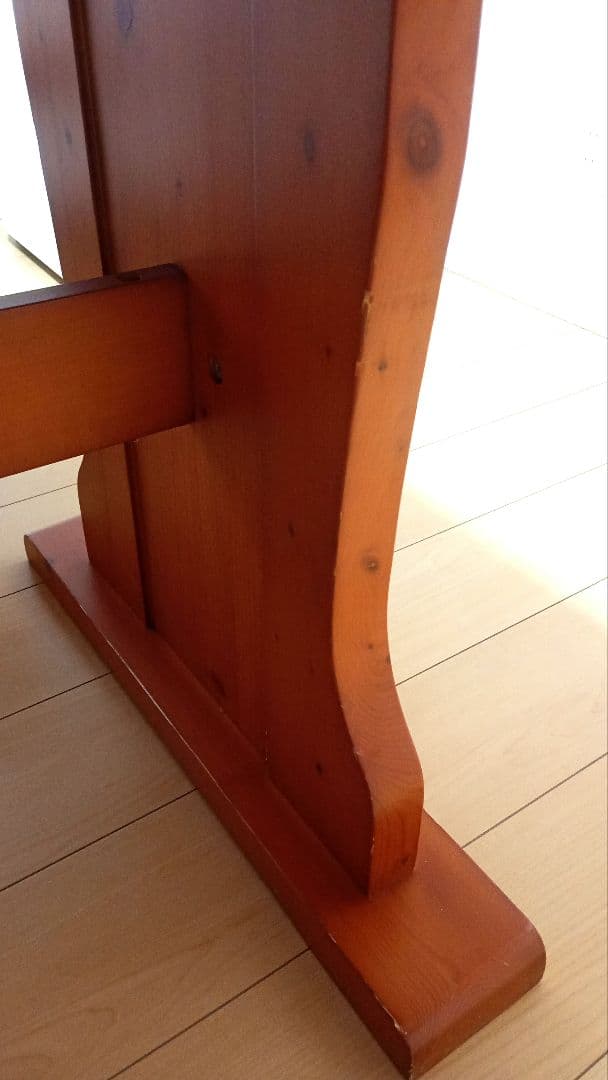 ディノス購入 カントリー調 天然木ダイニングテーブル＆ベンチセット 重厚感あり