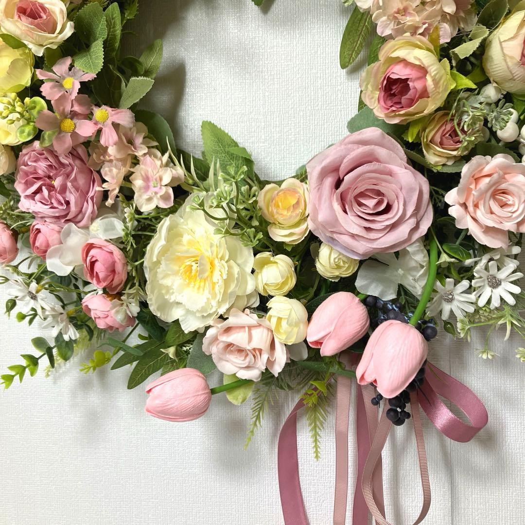 『 スリズィエ フルレゾン』 おっきなチューリップのリース　他一点