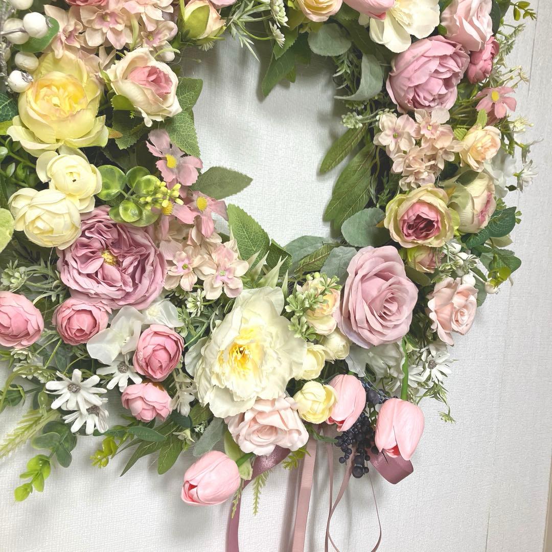 『 スリズィエ フルレゾン』 おっきなチューリップのリース　他一点