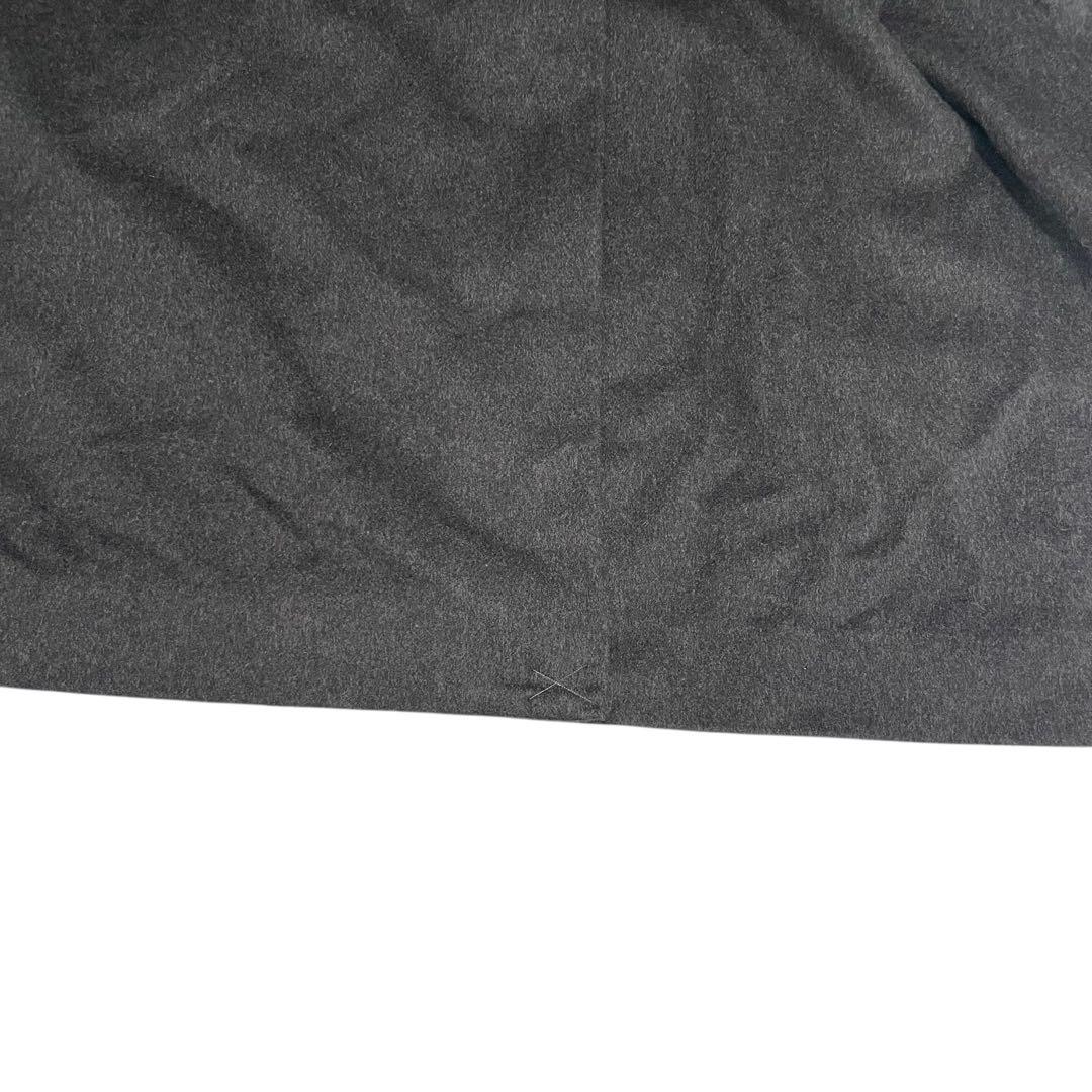 カシミヤ100%【BELTA BUONO】美品マキシ丈比翼チェスターコート 黒L