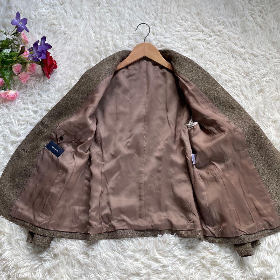 大きいサイズNEWYORKERニューヨーカー ライトブラウンパンツスーツ上下