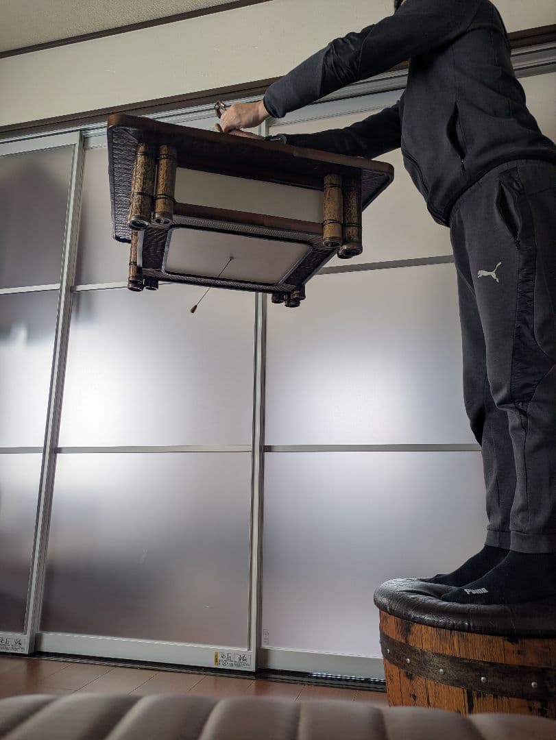 【昭和レトロ】竹製吊り下げ式照明器具　蛍光灯