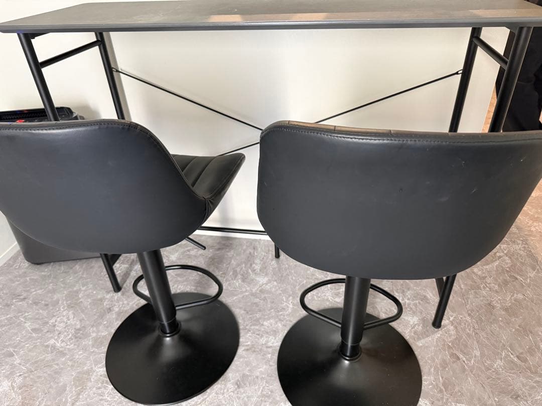 【直接引渡しのみ】カウンターテーブル　チェア2脚　セット