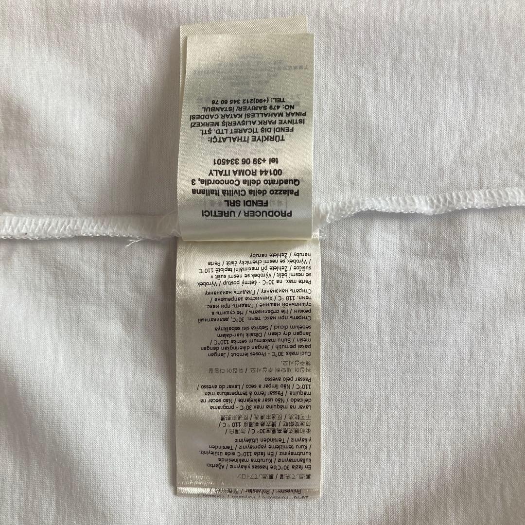 FENDI フェンディ Tシャツ XSビッグFFロゴ ホワイト 白