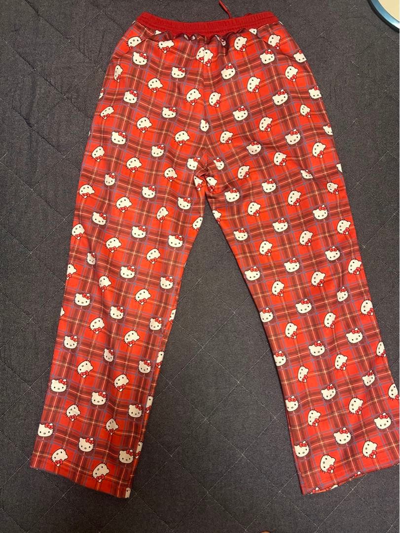 heihei ハローキティ チェック柄 トラックパンツ