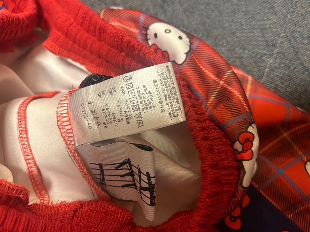 heihei ハローキティ チェック柄 トラックパンツ