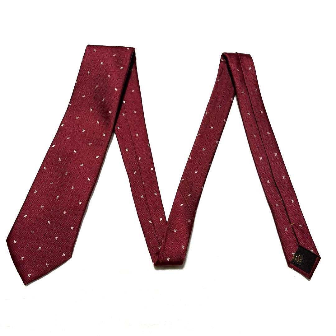 極美品　ルイヴィトン　ネクタイ　モノグラム　バーガンディ