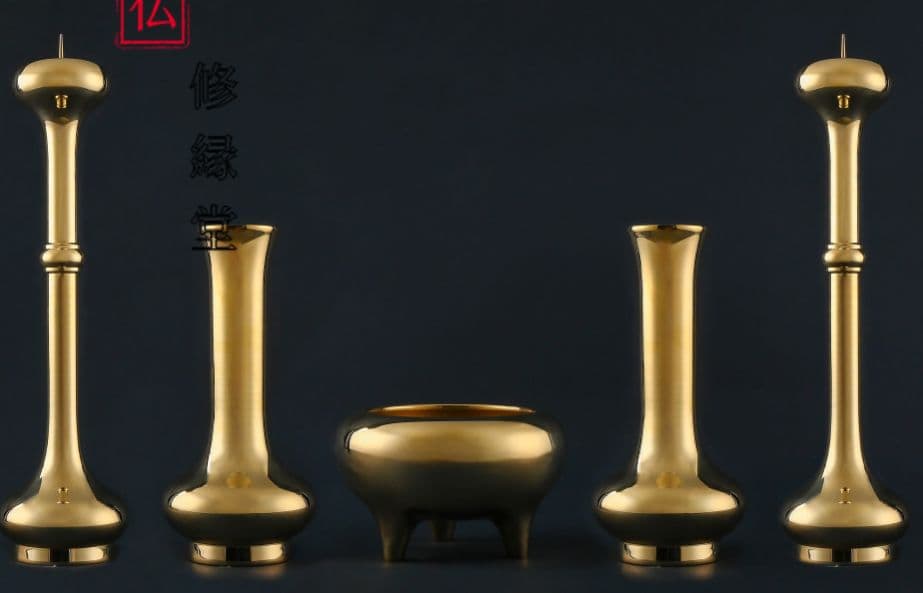 【修縁堂】密教法具 真言宗 仏教法具 五具五足の供具 仏教法具 法器