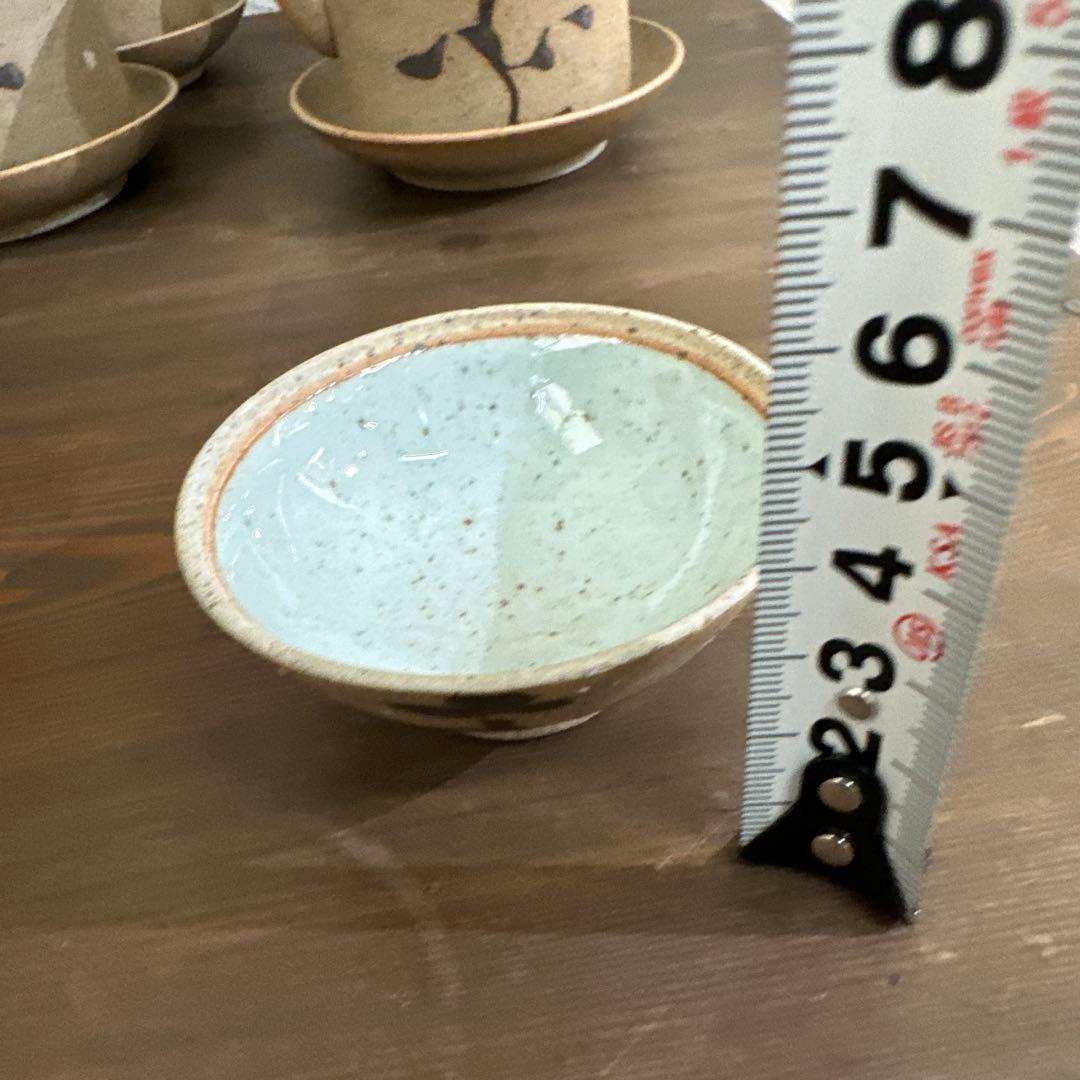 土瓶蒸し器　素焼き　4セットと受け皿1枚付き