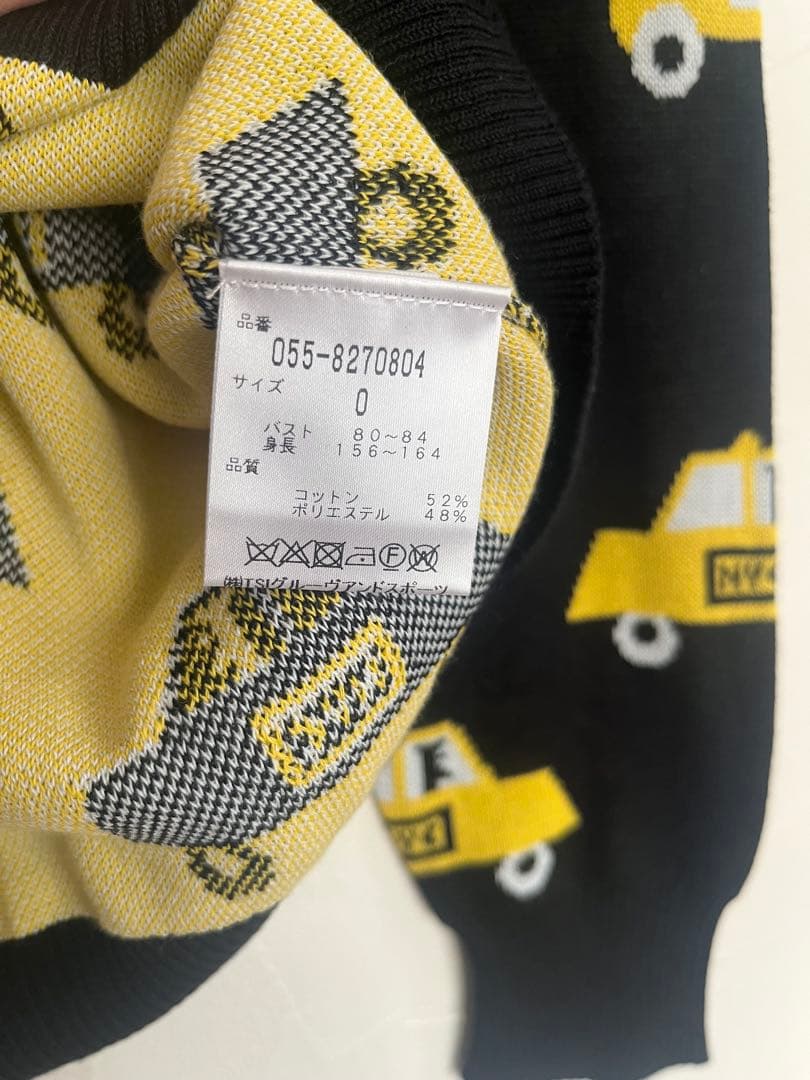 パーリーゲイツ TAXI総柄ジャガード長袖ニット