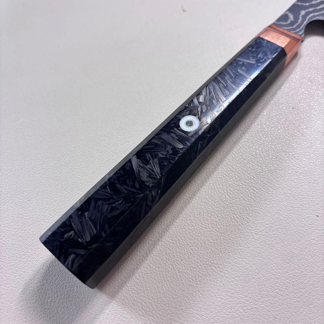 黒染め　ダマスカス牛刀「切付型」 215mm…