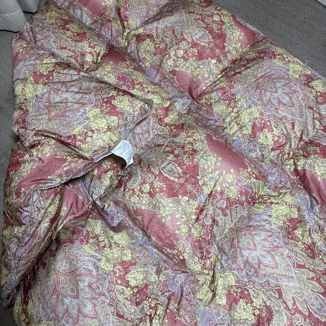 花柄掛け布団 ピンクとゴールド