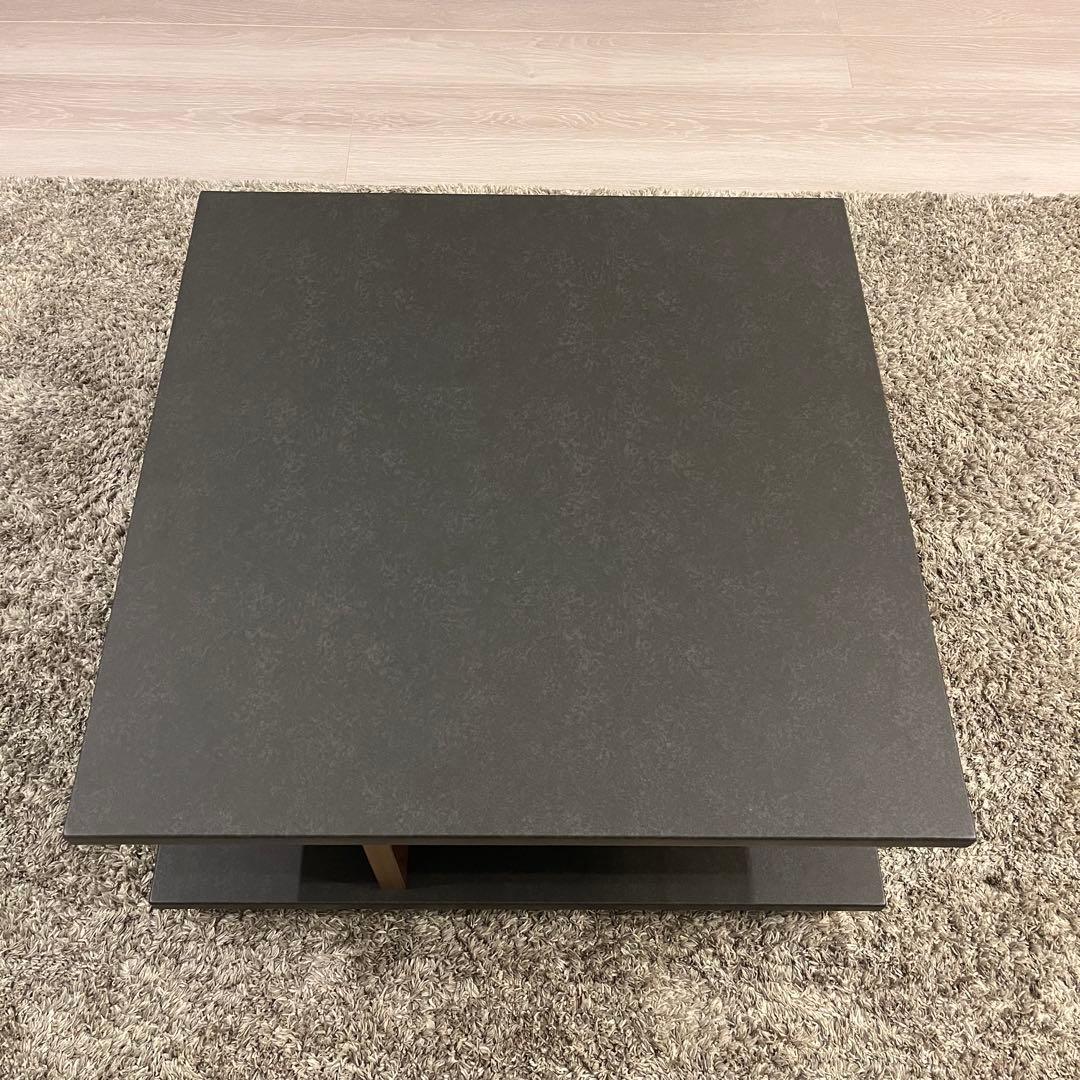 センターテーブル　ローテーブル　ブラック×ブラウン