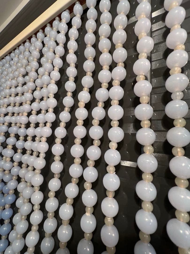 昭和レトロ・ビーズのれん 玉のれん レトロポップ 水色・雫　グラデーション