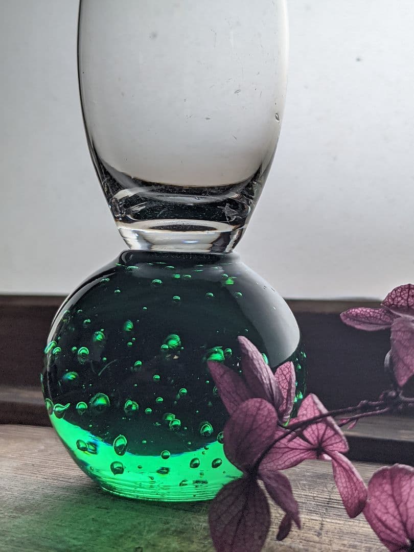 最終価格綺麗なグリーンのビンテージ一輪挿しLサイズ