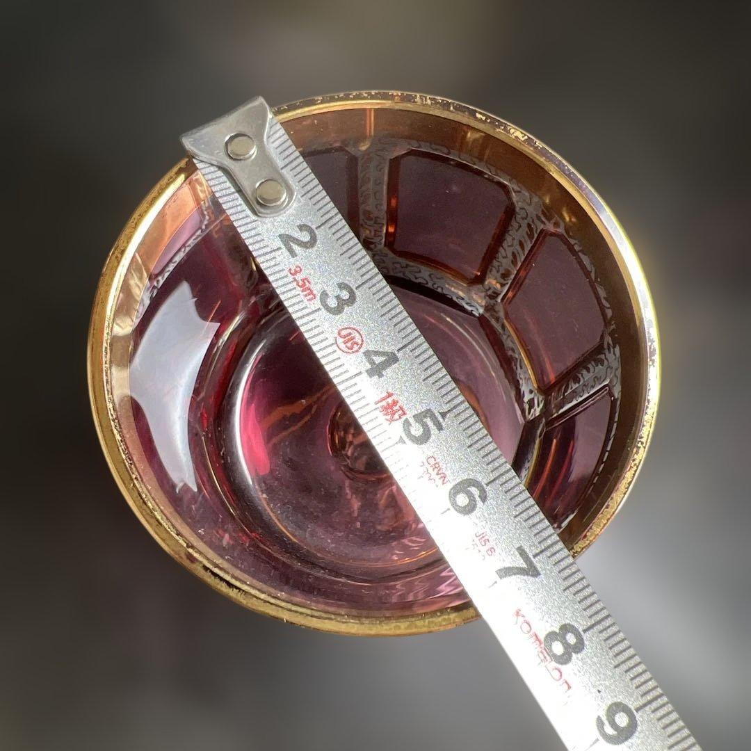 ボヘミア　パネルグラス4点　高さ17.6㎝　東Y7-1020☆1F