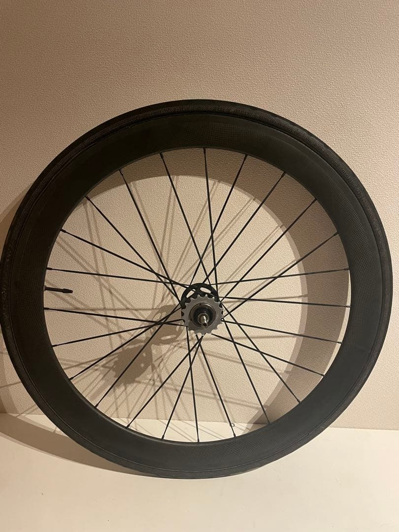 700C 固定ギア17T ピスト自転車用 カーボンホイール　リムハイト50mm