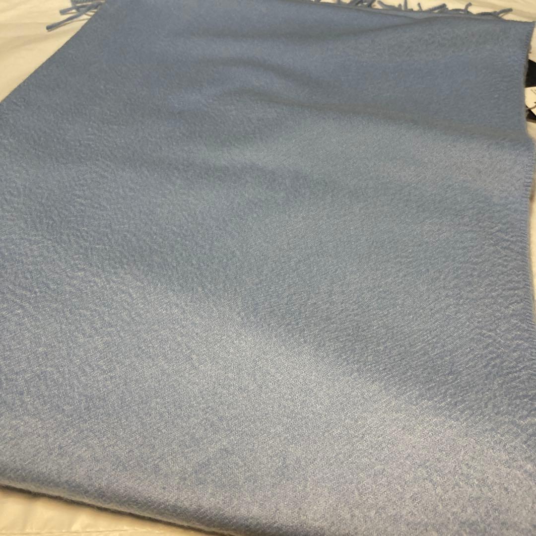 新品 ジョンストンズ カシミヤ100％ 大判ストール ライトブルー 国内正規品