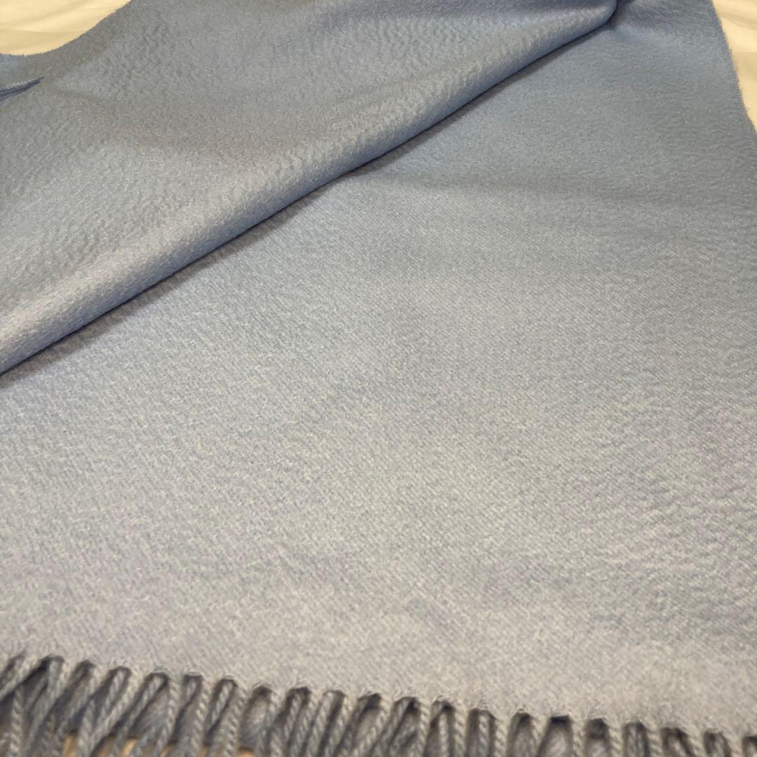 新品 ジョンストンズ カシミヤ100％ 大判ストール ライトブルー 国内正規品